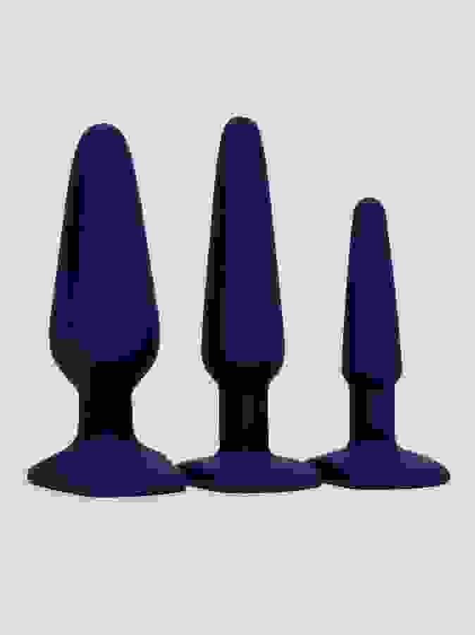 Lovehoney Booty Bound Anal Training Silicone Butt Plug Set (3 Piece), Blue, hi-res